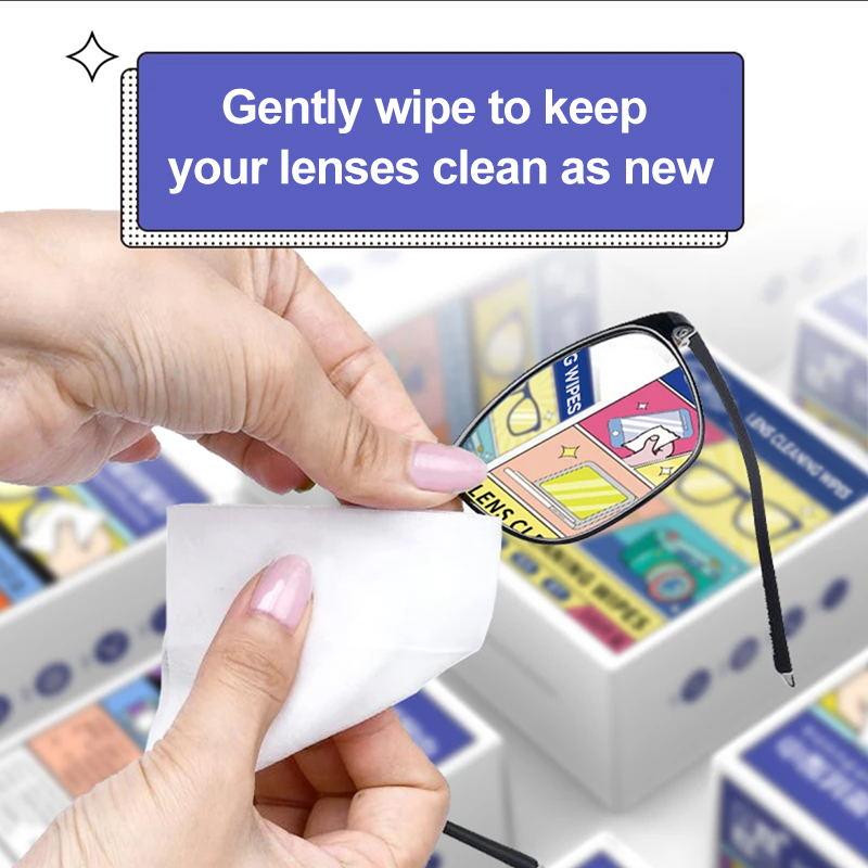 Lanent Lens Cleaning Wipes for Eyeglasses, Pack of 100- Eyeglass Wipes Individually Wrapped, Eye Glass Cleaning, Lenses Wipes for Glasses Sunglasses