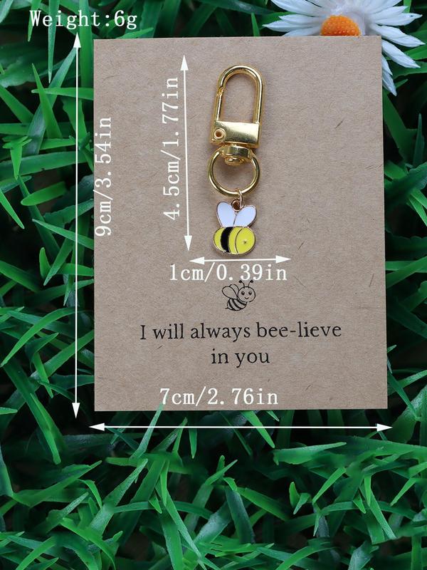 Cute Strawberry & Cherry & Bee Design Keychain, Fashionable Keychain for Women & Men, Trendy All-match Keychain for Birthday Gift