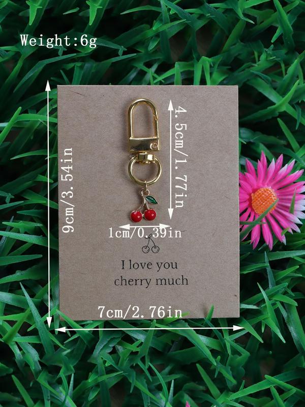 Cute Strawberry & Cherry & Bee Design Keychain, Fashionable Keychain for Women & Men, Trendy All-match Keychain for Birthday Gift