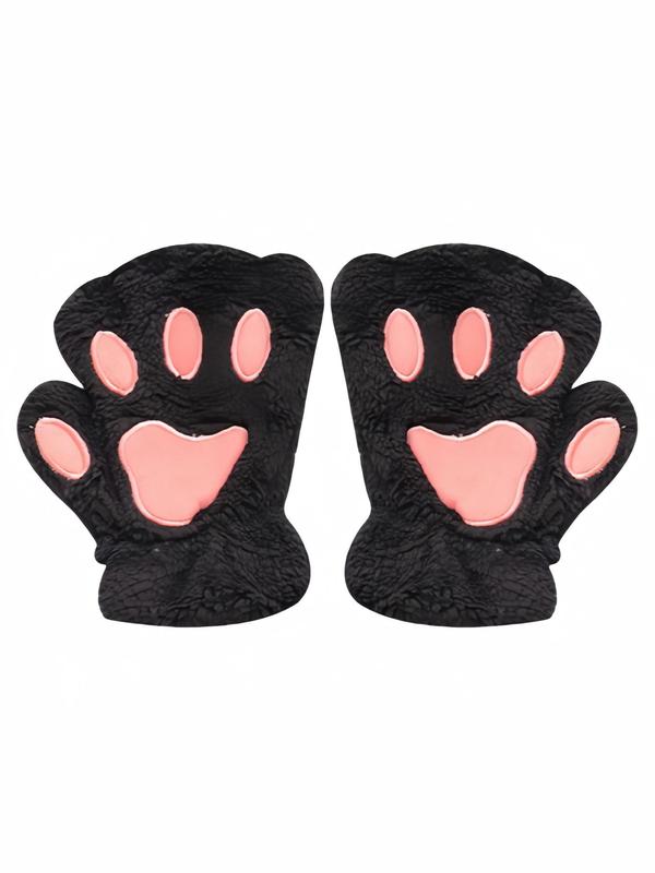 Cute Cat Paw Design Gloves, Fashionable Soft Warm Gloves for Women & Men, Fashion Accessories for Daily Wear