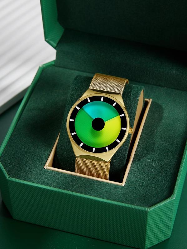 Men's Fashion Round Dial Analog Quartz Watch, Casual Trendy Luminous Watch, Waterproof Watch for Birthday Gift, with Box