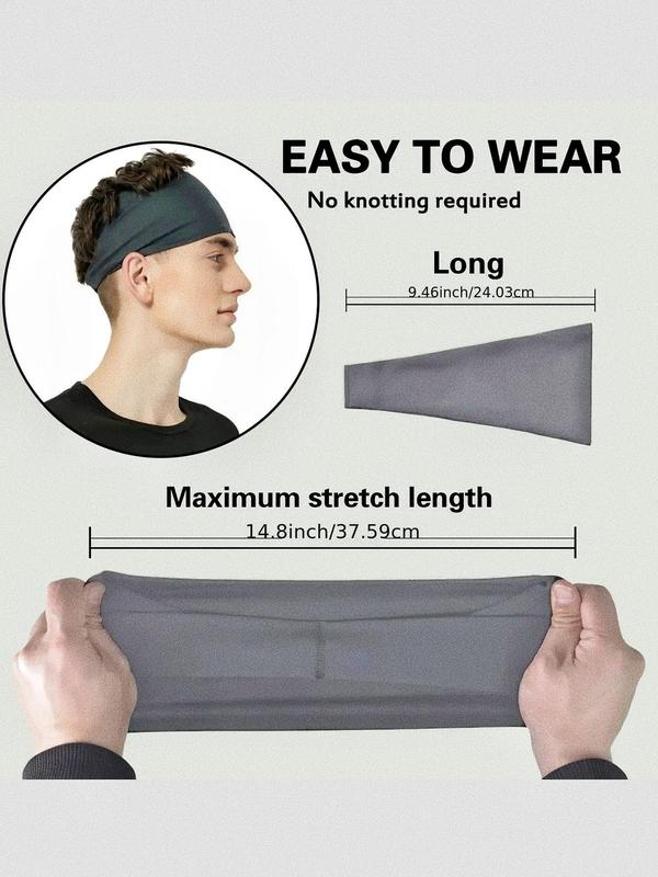 Unisex's Solid Color Sporty Hair Band, Sporty Breathable Sweat-absorbing Hair Band for Running & Yoga, Hair Accessories for Men & Women