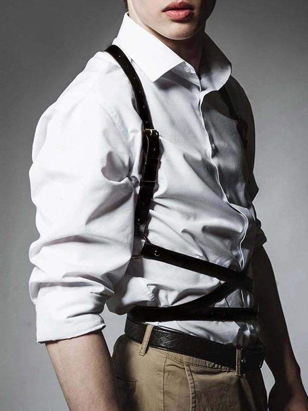 Men's Fashion Harness Belt with Buckle, Casual Waistcoat Belt for Party, Daily Clothing Decor, Trendy All-match & Exquisite Belt for Birthday Gift