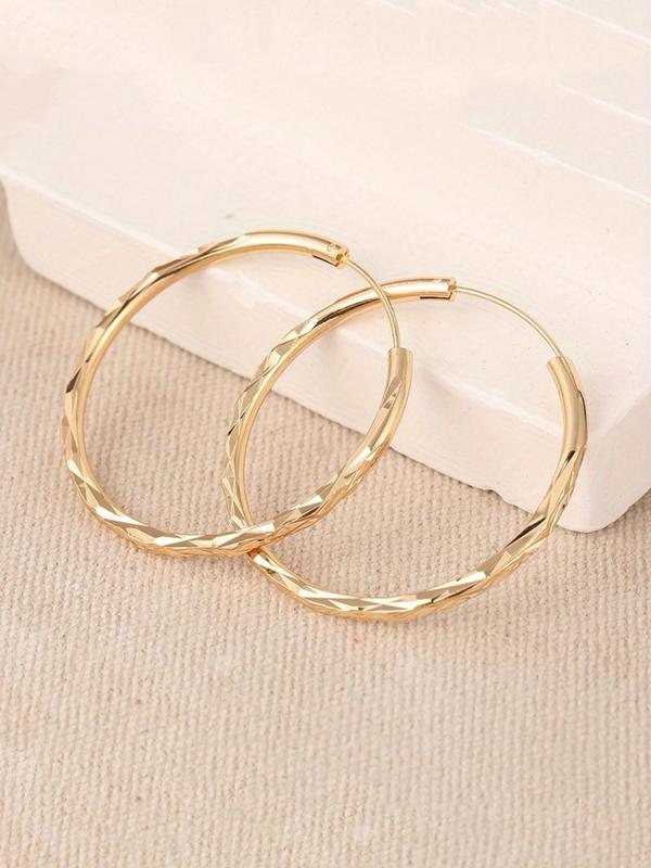 Women's Elegant Minimalist Hoop Earrings, Trendy Exaggerated Hoop Earrings, Chic All-match Vintage Jewelry As Gift for Girlfriend