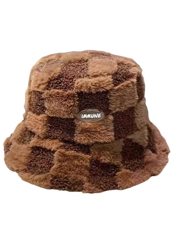 Solid Color Bucket Hat, Cute Thickened Warm Hat for Fall & Winter, Fashion Accessories for Both Men & Women