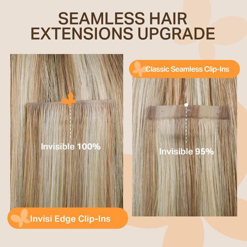 Doores 100g Injected Seamless Clip In Hair Extensions Remy Human Hair Extensions 7pcs Beginner Friendly Natural Straight