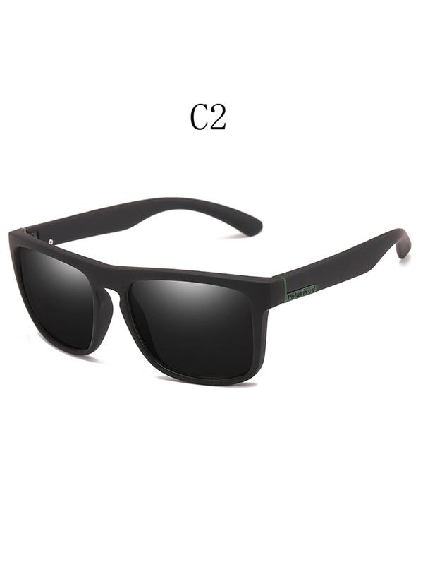 Unisex Simple Style Plain Color Polarized Sunglasses, Trendy Casual Square Frame Sunglasses for Everyday Use, Fashion Accessories for Outdoor Activities