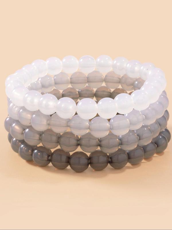 2024 New Style Simple Beaded Bracelet, Boho Style Matching Bracelet for Women & Men, Classic Fashion Cool Female Accessories for Daily Summer Vacation Beach Wear