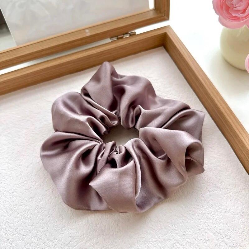 2 Elegant Jumbo Multi Solid Color Scrunchies for Women