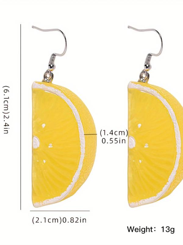 1 Pair Casual Fruit Themed Dangle Earrings, Cute Orange Design Dangle Earrings for Women & Girls, Trendy All-match & Exquisite Jewelry for Birthday Gift