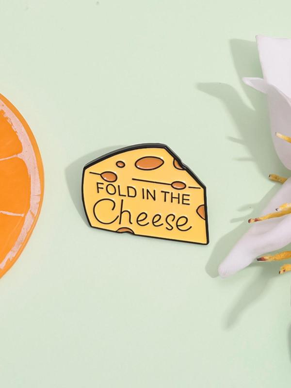 Creative Cheese Design Brooch, Cute Fashion Alloy Badge for Daily Clothing Decor, Trendy All-match & Exquisite Brooch for Birthday Gift