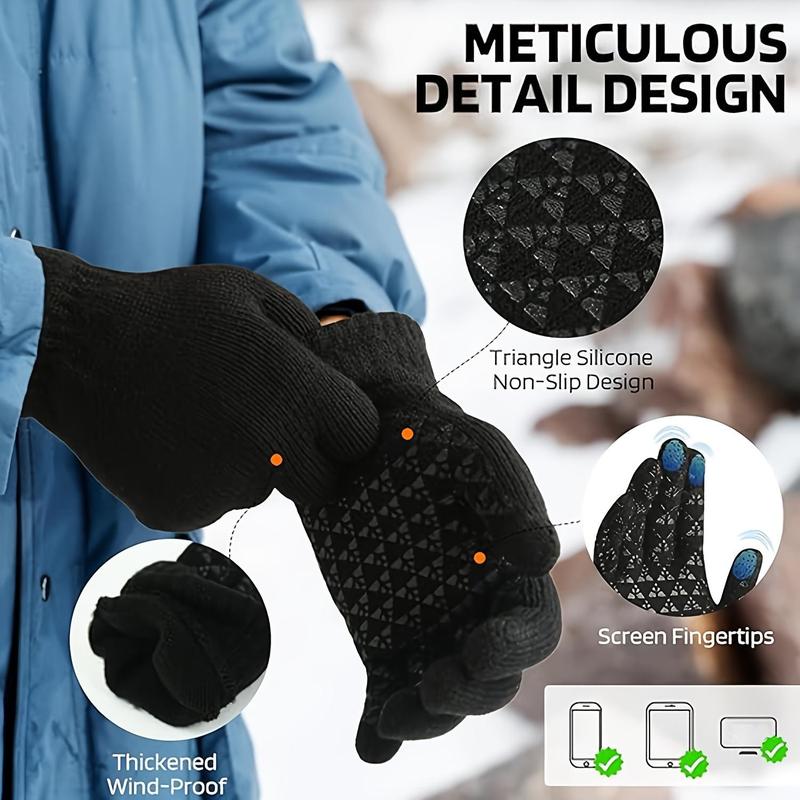 USB Rechargeable Heated Gloves, Touch Screen Compatible Heated Gloves, Elastic Cuffs Thickened Non-slip Design Gloves, Suitable for Winter