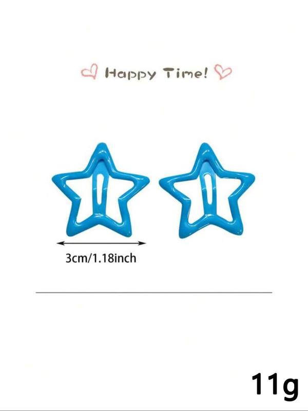 Random Color Star Shaped Hair Clips, Cute Colorful Hair Accessories for Women & Girls, Minimalist Headwear Suitable for Thick Hair