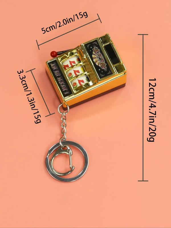 Rotating Fruit Machine Shaped Keychain, Y2k Fall Keychain for Men & Women, Summer Style 2024 Cute All-match Fashion Key Accessories for Daily Used, Holiday Gift, Fall Outfits, Fall Freshness