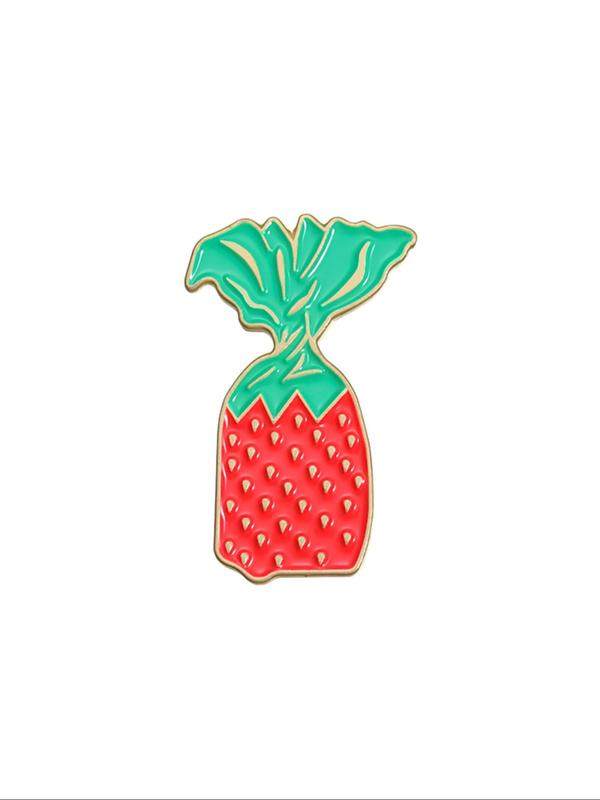 Strawberry Design Brooch Pin, Cute Cartoon Badge, Fashion Accessories for Women & Men for Daily Clothing Decor, Trendy All-match & Exquisite Brooch for Birthday Gift