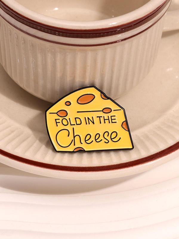 Creative Cheese Design Brooch, Cute Fashion Alloy Badge for Daily Clothing Decor, Trendy All-match & Exquisite Brooch for Birthday Gift