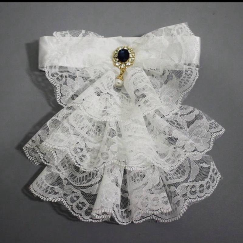 Unisex Vintage Lace Ruffled Detachable Collar Victorian Edwardian Costume Jabot Unisex