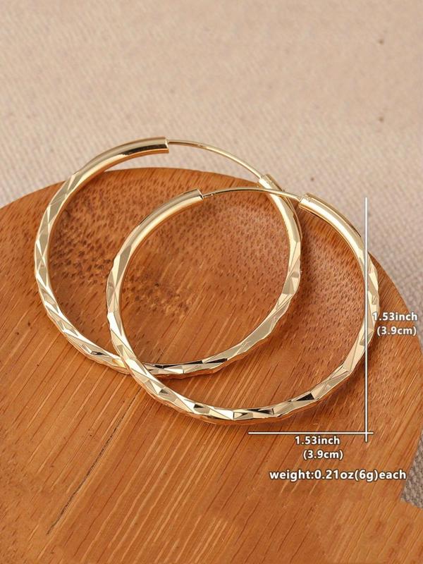 Women's Elegant Minimalist Hoop Earrings, Trendy Exaggerated Hoop Earrings, Chic All-match Vintage Jewelry As Gift for Girlfriend