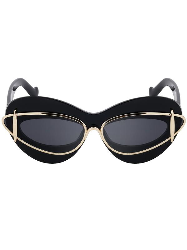 Unisex Street Trend Cat Eye Frame Sunglasses, Trendy Vintage Sunglasses for Everyday Use, Fashion Accessories for Outdoor Activities