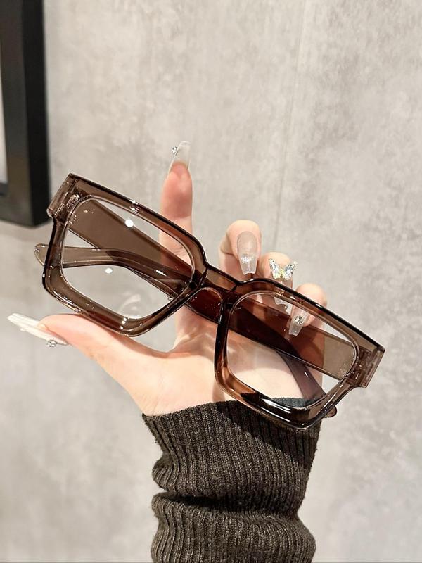 Unisex Fashion Leopard Pattern Eyeglasses, Trendy Casual Square Frame Eyeglasses for Everyday Use, Fashion Accessories for Outdoor Activities