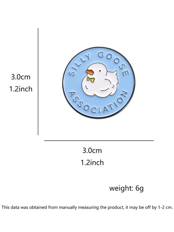 Cartoon Letter & Duck Design Brooch, Cute Animal Themed Alloy Badge for Daily Clothing Decor, Trendy All-match & Exquisite Brooch for Birthday Gift