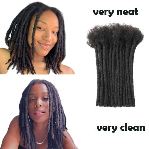 MXIRE 6Inch 100% Human Hair Dreadlock Extensions 0.8CM 10 Strands Natural Color Hair Hand-made Permanent Loc Can Be Bleached And Dyed For Salon Supply braids locs