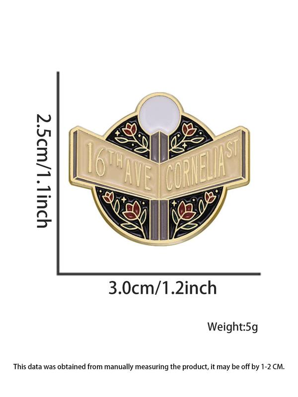 Unisex Street Style Music Album Design Brooch, Trendy Retro Letters Design Clothes Brooch for Women & Men, All-match Clothes Accessories As Gift