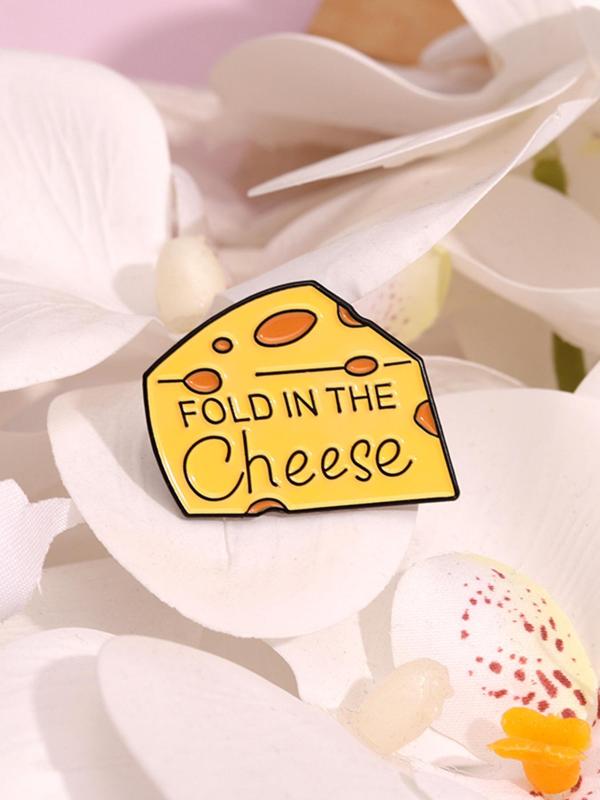 Creative Cheese Design Brooch, Cute Fashion Alloy Badge for Daily Clothing Decor, Trendy All-match & Exquisite Brooch for Birthday Gift