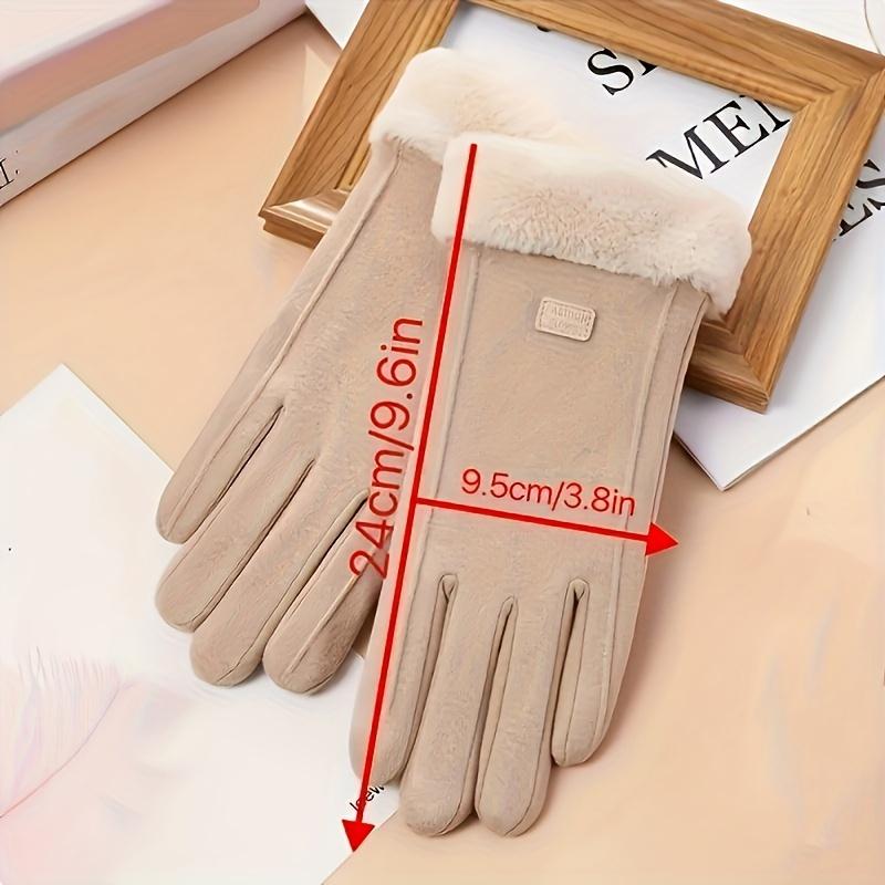 Women's Polyester Touch Screen Gloves - Fall Winter Hand Wash Only, Fleece-Lined Windproof & Waterproof Thermal Gloves with Non-Slip Grip for Driving & Riding