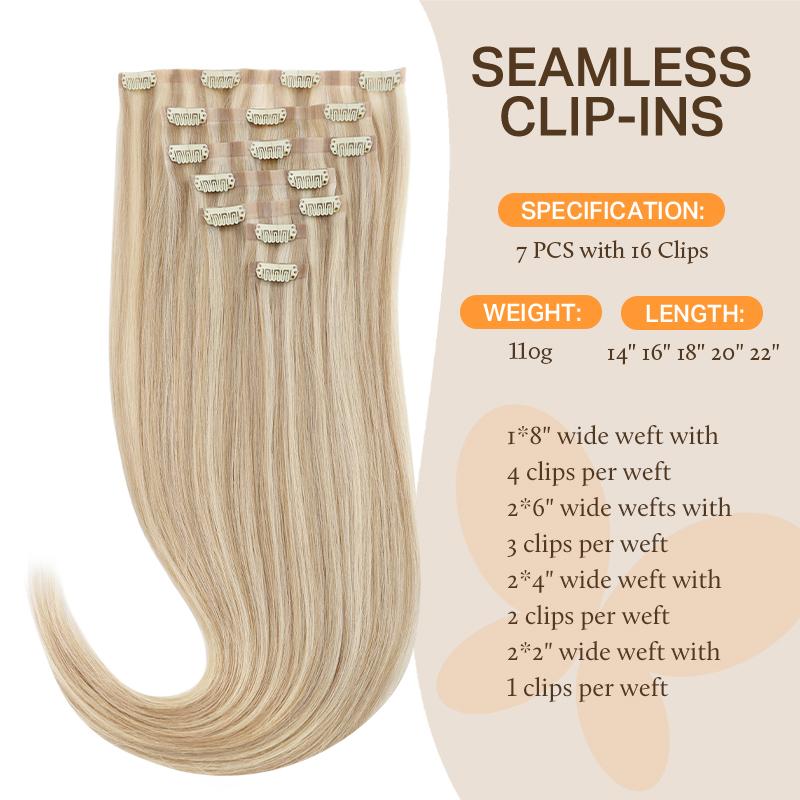 Doores 100g Injected Seamless Clip In Hair Extensions Remy Human Hair Extensions 7pcs Beginner Friendly Natural Straight