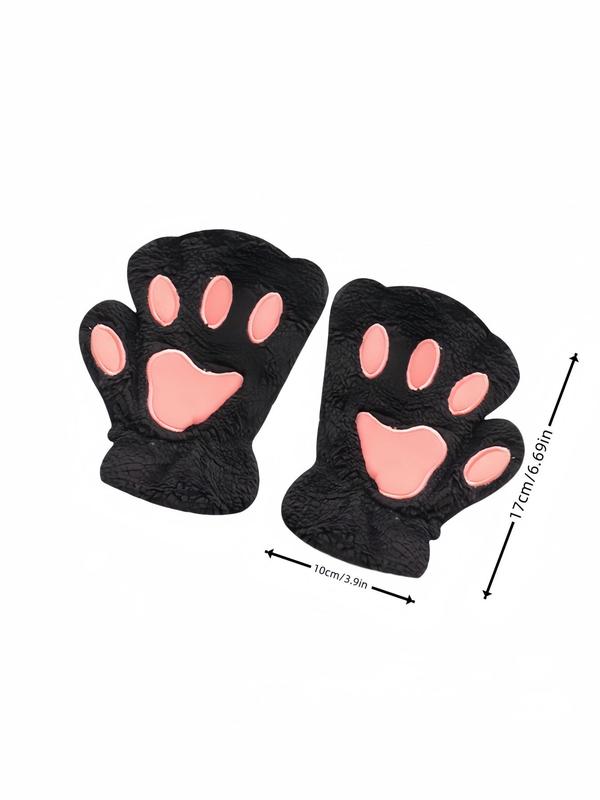 Cute Cat Paw Design Gloves, Fashionable Soft Warm Gloves for Women & Men, Fashion Accessories for Daily Wear