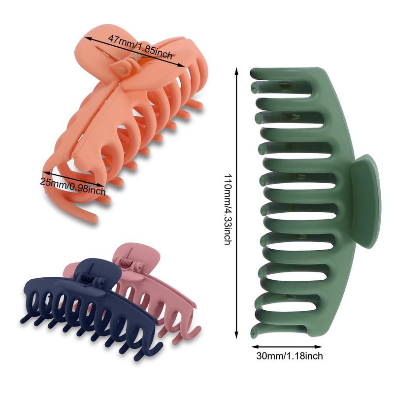 4pcs 6pcs Hair Claw Clips Nonslip Large Strong Hold Matte Hair Clips Hair Clamps For Thick Hair Hair Accessories