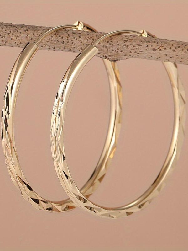 Women's Elegant Minimalist Hoop Earrings, Trendy Exaggerated Hoop Earrings, Chic All-match Vintage Jewelry As Gift for Girlfriend