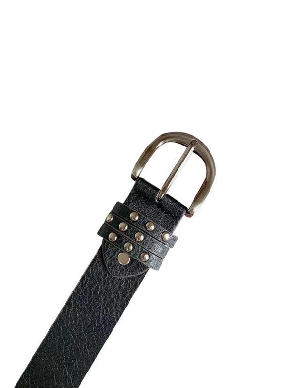 Women's Punk Style Rivet Design PU Buckle Belt, Fashion Belt for Party, Daily Clothing Decor, Trendy All-match & Exquisite Belt for Birthday Gift