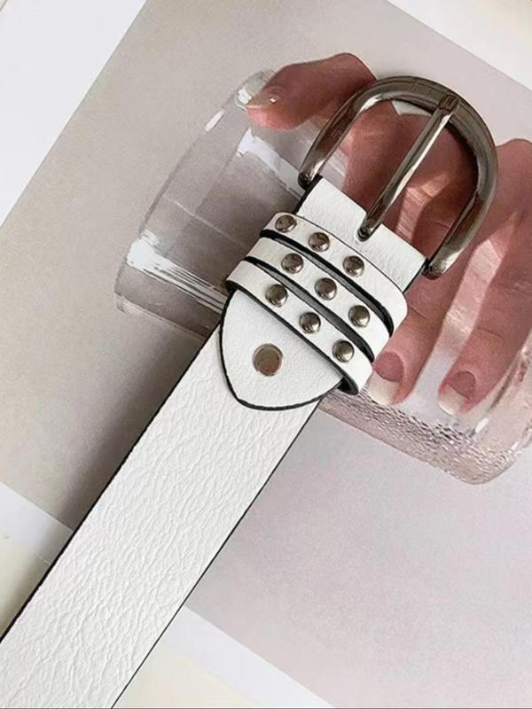 Women's Punk Style Rivet Design PU Buckle Belt, Fashion Belt for Party, Daily Clothing Decor, Trendy All-match & Exquisite Belt for Birthday Gift