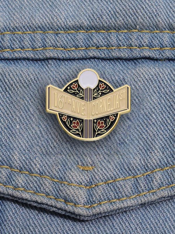 Unisex Street Style Music Album Design Brooch, Trendy Retro Letters Design Clothes Brooch for Women & Men, All-match Clothes Accessories As Gift