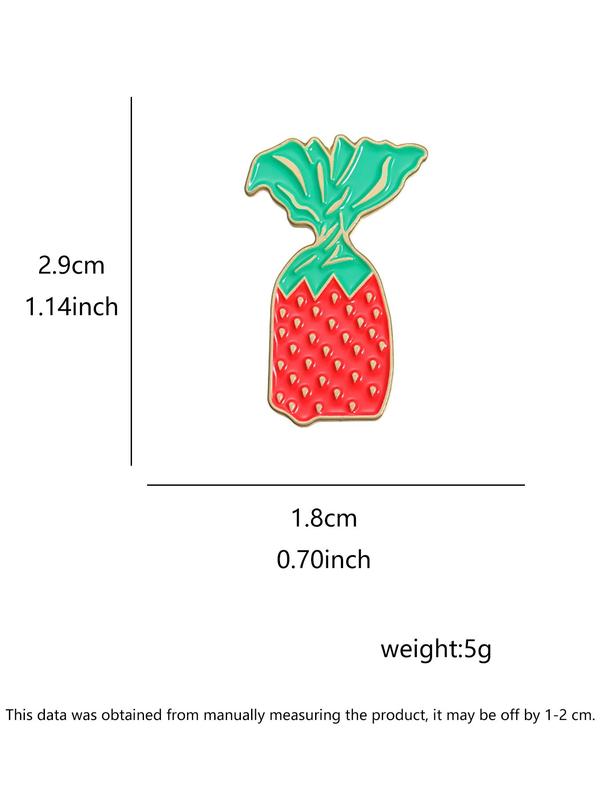 Strawberry Design Brooch Pin, Cute Cartoon Badge, Fashion Accessories for Women & Men for Daily Clothing Decor, Trendy All-match & Exquisite Brooch for Birthday Gift