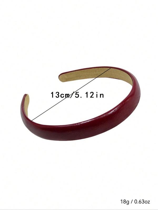 Vintage Pu Leather Hair Hoop, Casual Versatile Hair Accessories for Women, Minimalist Headwear Suitable for Thick Hair