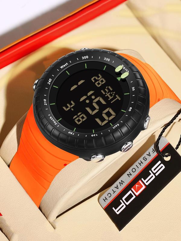 Men's Sportive Digital Watch, Fashionable Digital Watch with Alarm & Date Function, Waterproof Multifunctional LED Digital Watch with Box