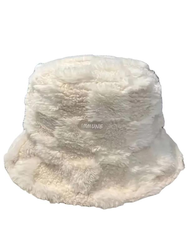 Solid Color Bucket Hat, Cute Thickened Warm Hat for Fall & Winter, Fashion Accessories for Both Men & Women