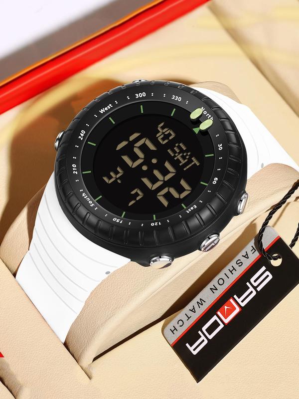 Men's Sportive Digital Watch, Fashionable Digital Watch with Alarm & Date Function, Waterproof Multifunctional LED Digital Watch with Box