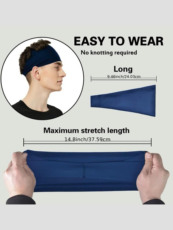 Unisex's Solid Color Sporty Hair Band, Sporty Breathable Sweat-absorbing Hair Band for Running & Yoga, Hair Accessories for Men & Women