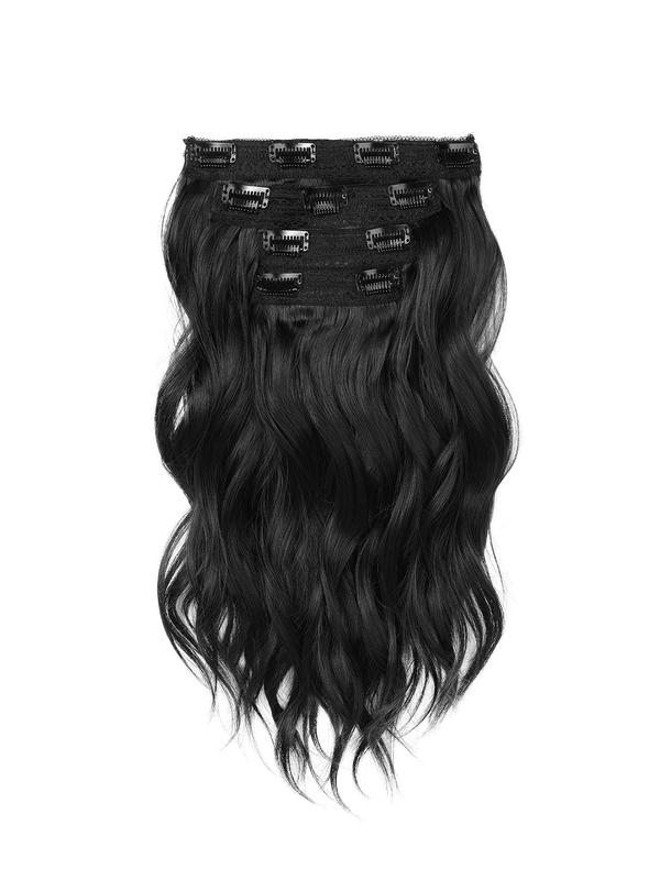 14 Inch Black Long Body Wavy Clip-in Hair Extensions, Natural Soft Hairpieces for Women, Synthetic Extensions & Pieces for Daily Use