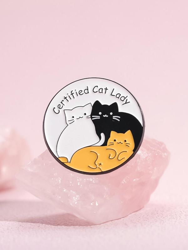 Fashionable Cartoon Cute Cat Design Brooch (3pcs set), Animal Pattern Enamel Pin, Clothes Accessories for Women & Men