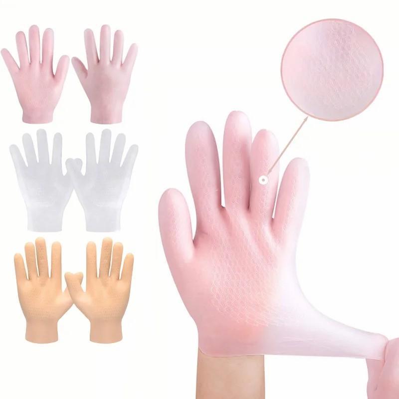 Silicone Moisturizing Gloves (1 Pair), Anti-slip Gloves for Dry Hands, Hand Care Supplies for Women & Girls