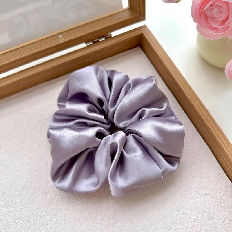 2 Elegant Jumbo Multi Solid Color Scrunchies for Women