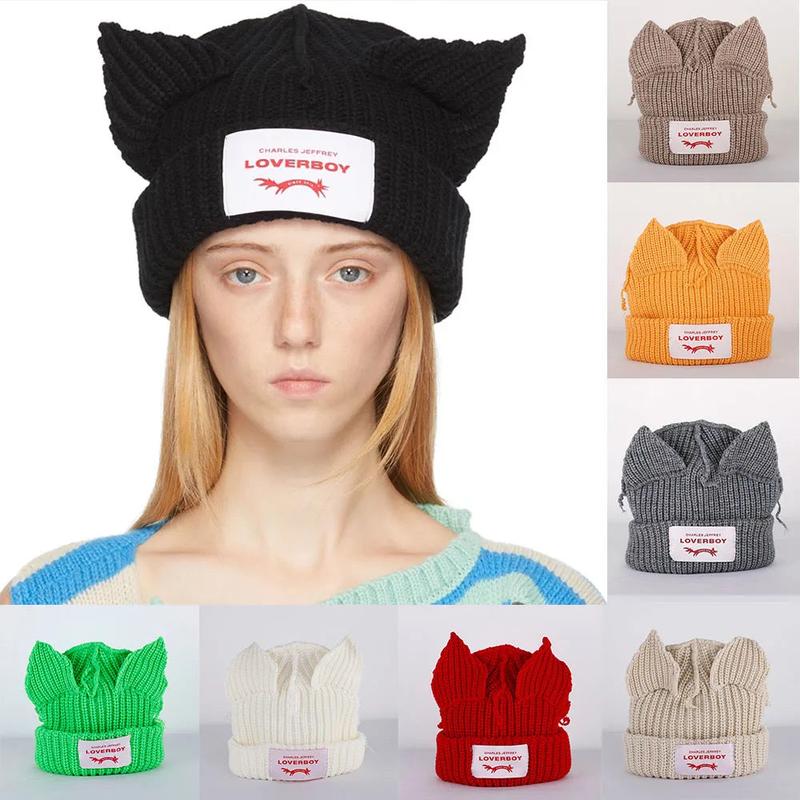 Loverboy Cute Cat Ear Skullies Warm Winter Fall Headwear