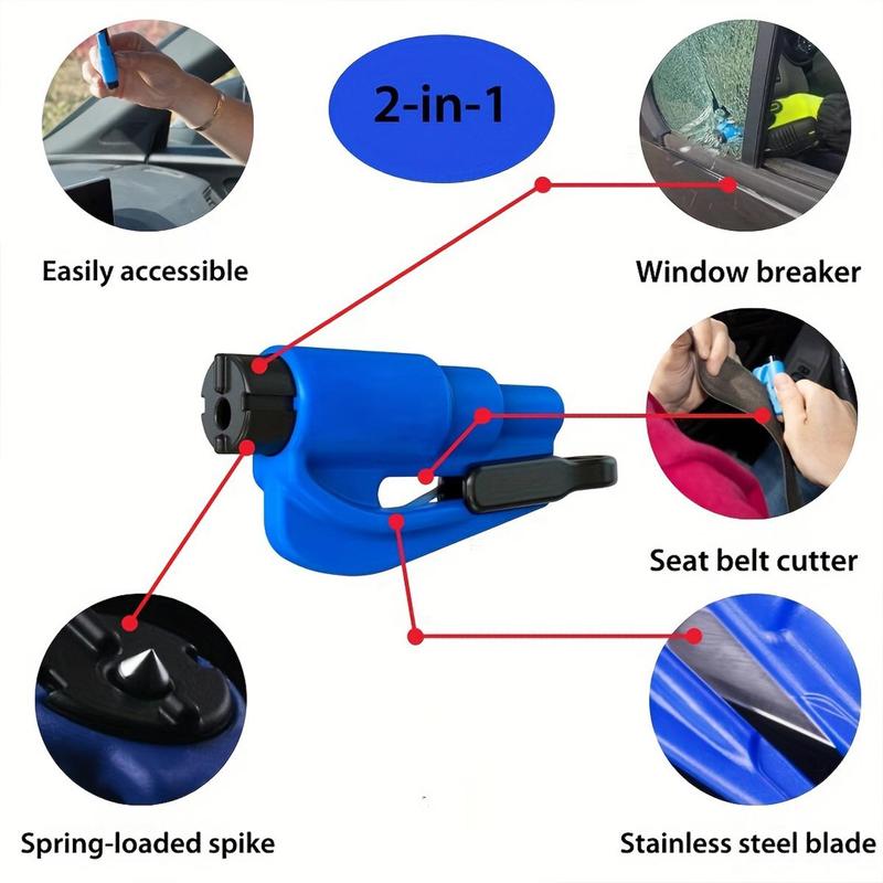 Mini Safety Hammer Keychain, 6 Counts Portable Car Emergency Escape Tool with Window Breaker & Seat Belt Cutter, Universal Car Accessories