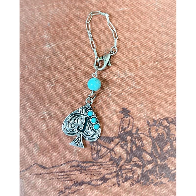 Western Initial Spade Charm