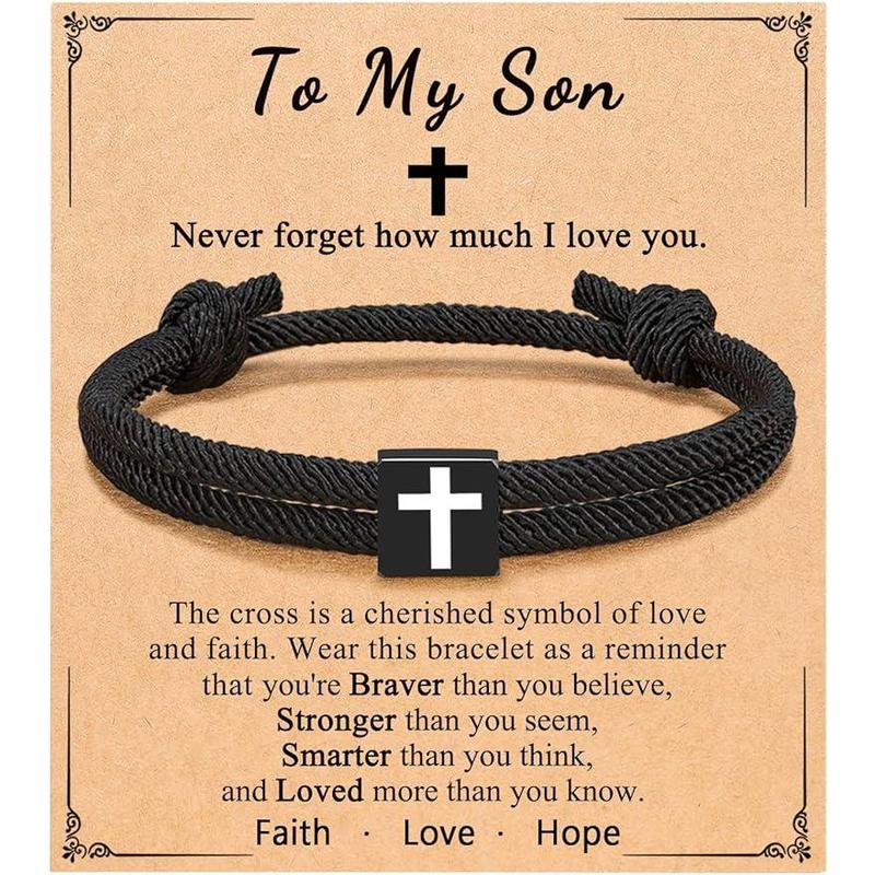 Cross Bracelet,Gift for Son,a perfect Gift from Mom,Birthday Graduation Easter Gifts